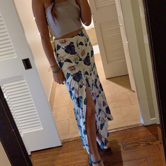 Purple and Turquoise Floral Skirt - Picture 8 of 8